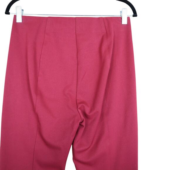 Ann Taylor Womens High Rise Ponte Pant Size 4 Dark Red Merlot Zip Ankle Career - Picture 5 of 13